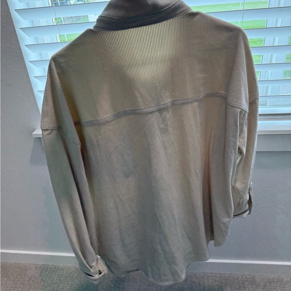 Beige Button-Up Ribbed Cardigan - Picture 2 of 2